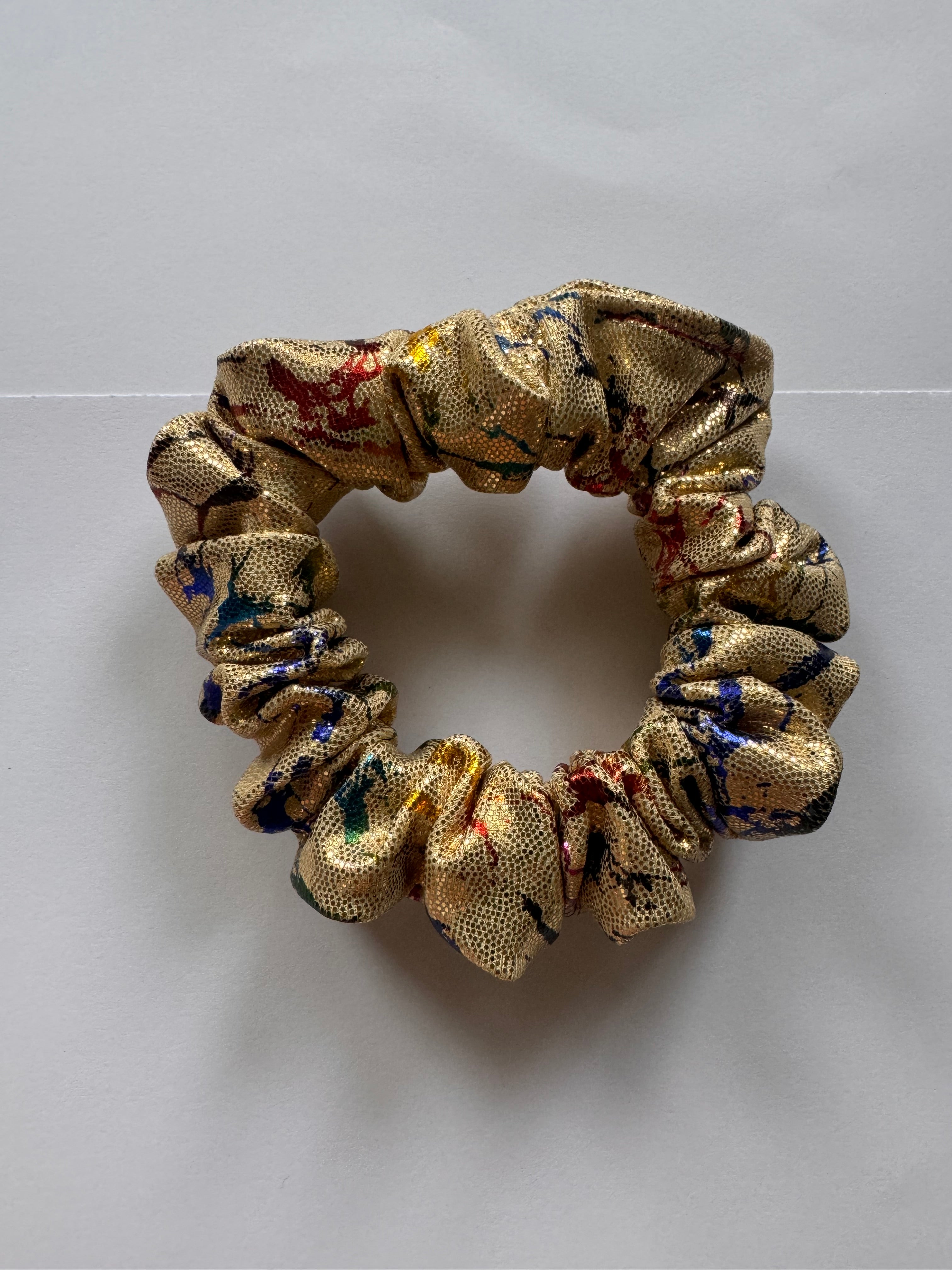 Gold Multicolour Mini Scrunchie