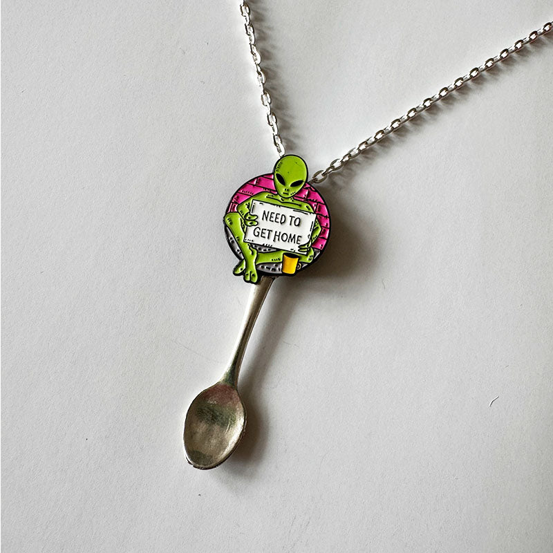 'Need to Go Home' Spoon Necklace