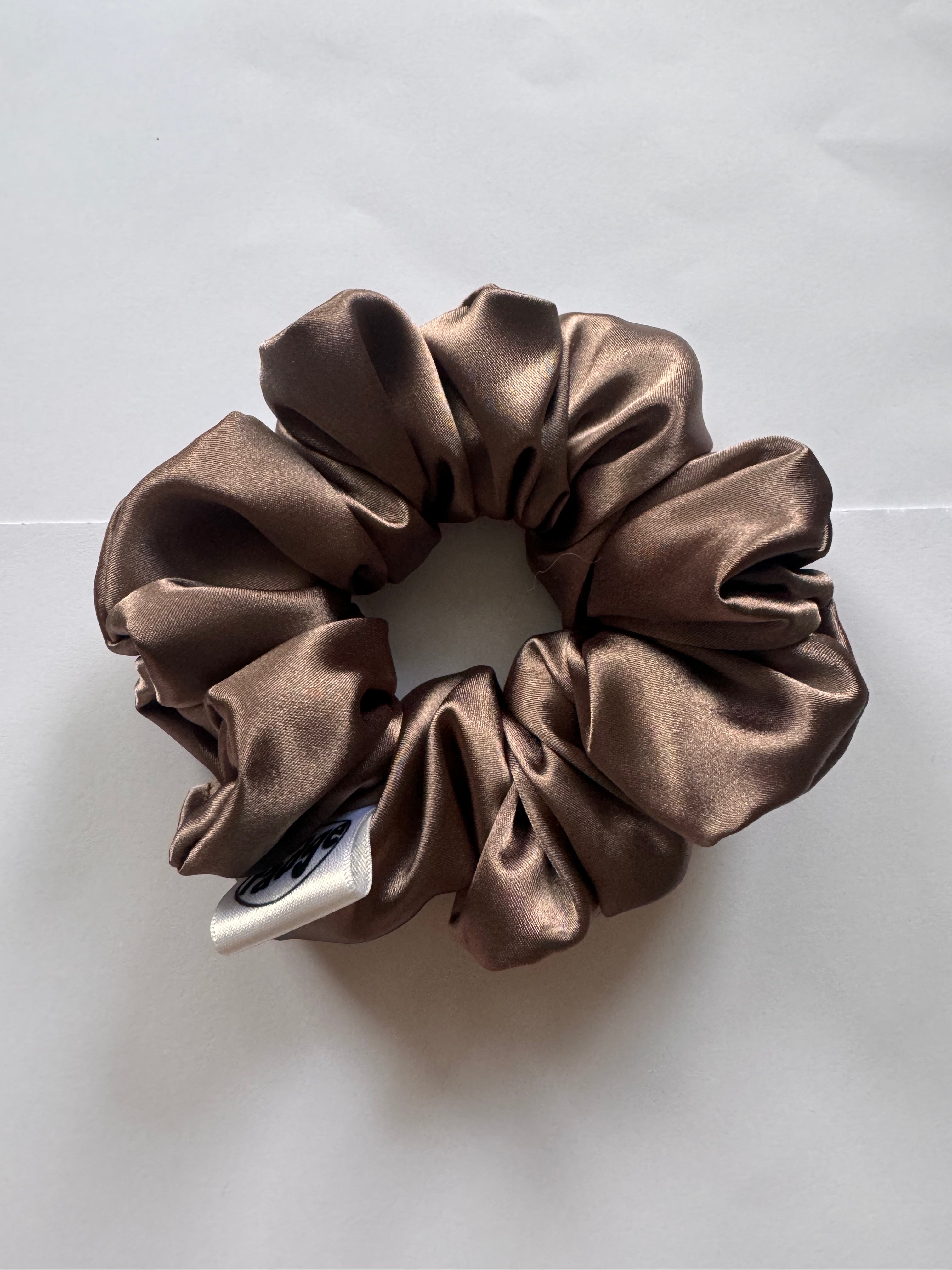 Chocolate Satin Scrunchie