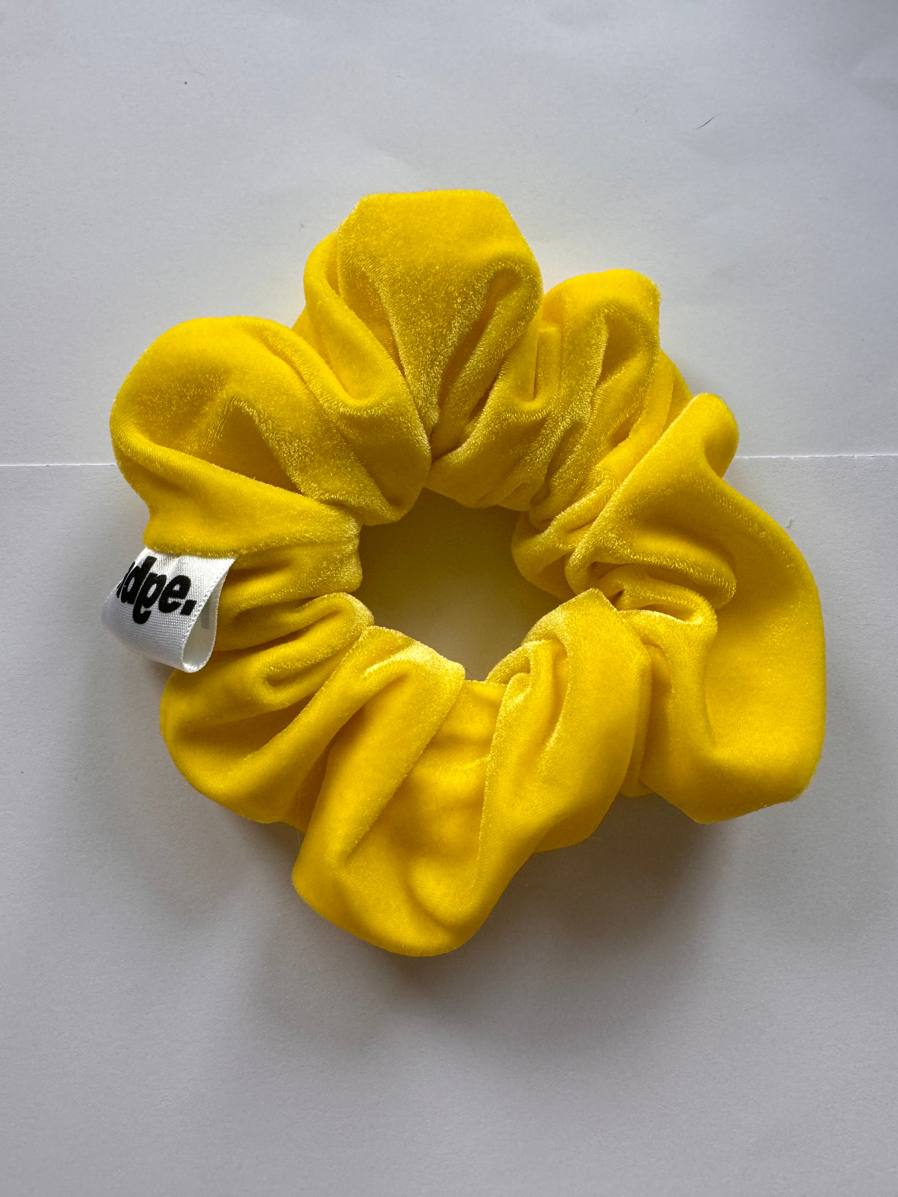 Yellow Velvet Scrunchie