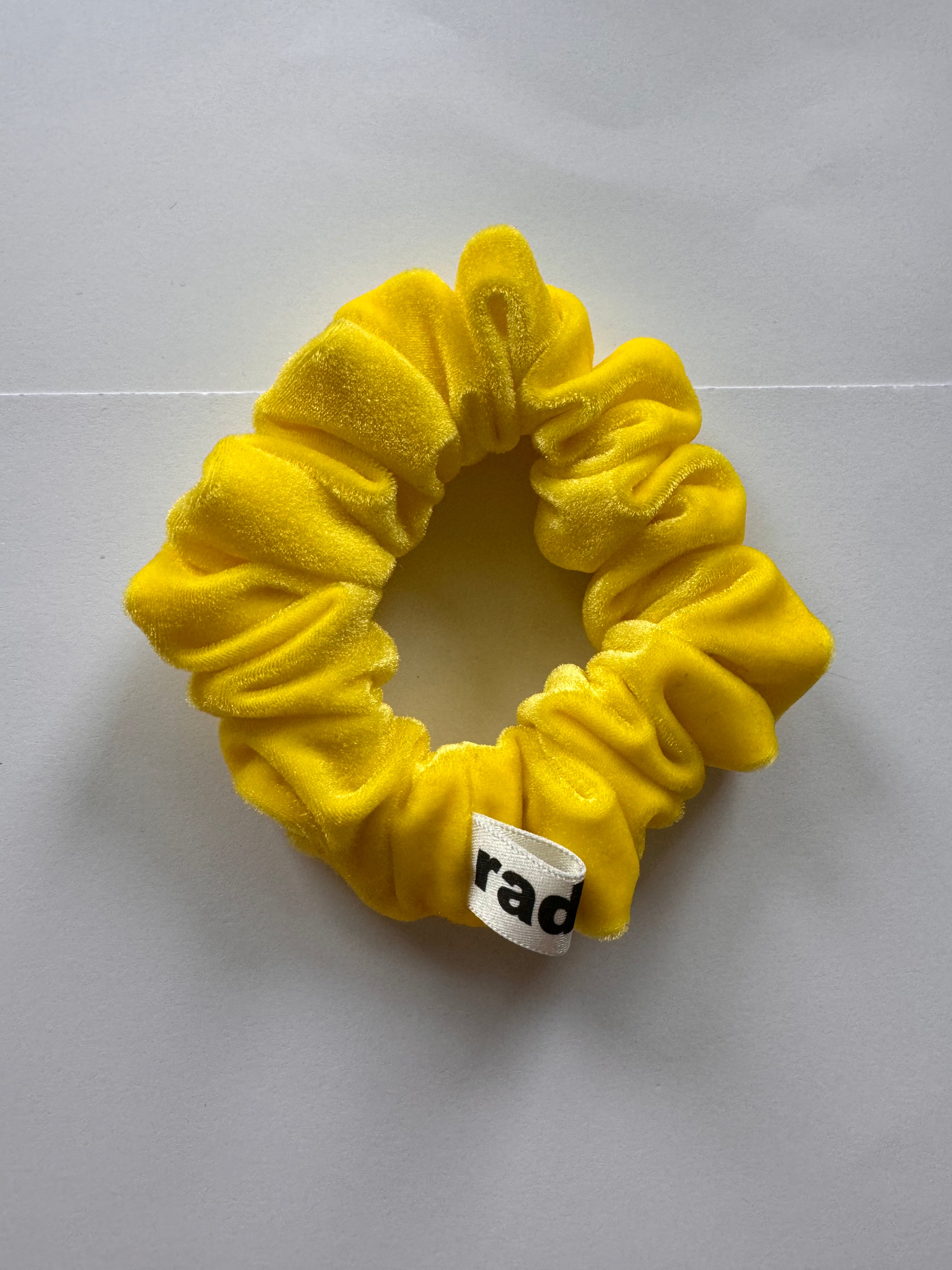 Yellow Velvet Mini Scrunchie
