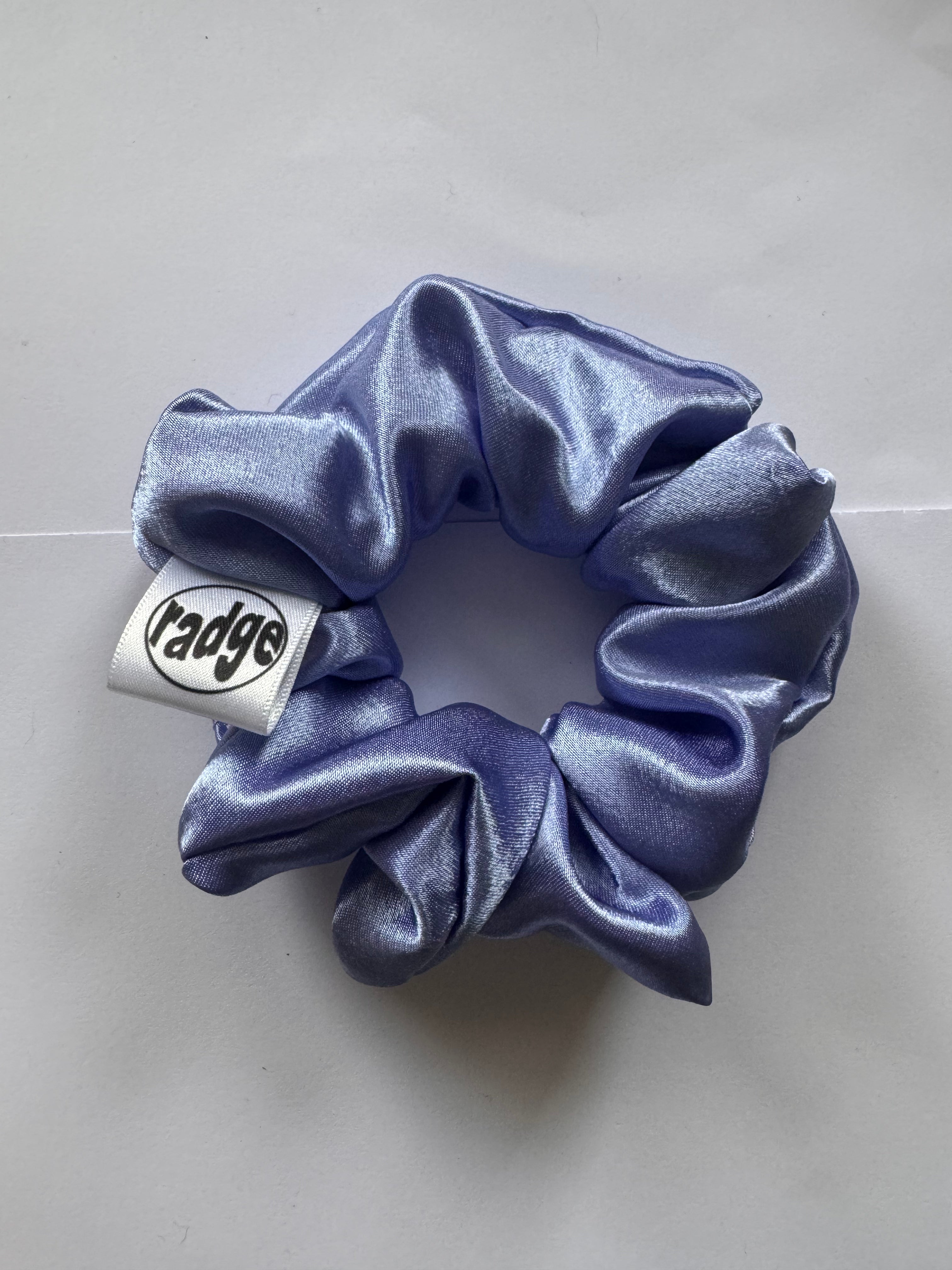Blue Satin Scrunchie