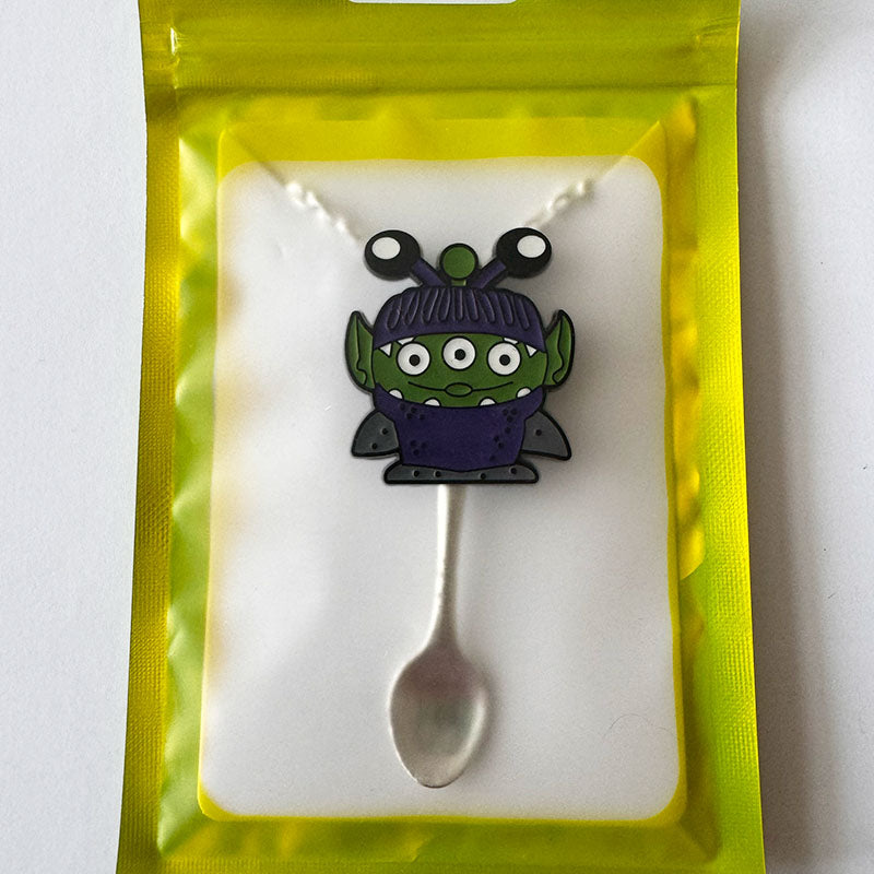 'Purple Pizza Planet Alien' Spoon Necklace