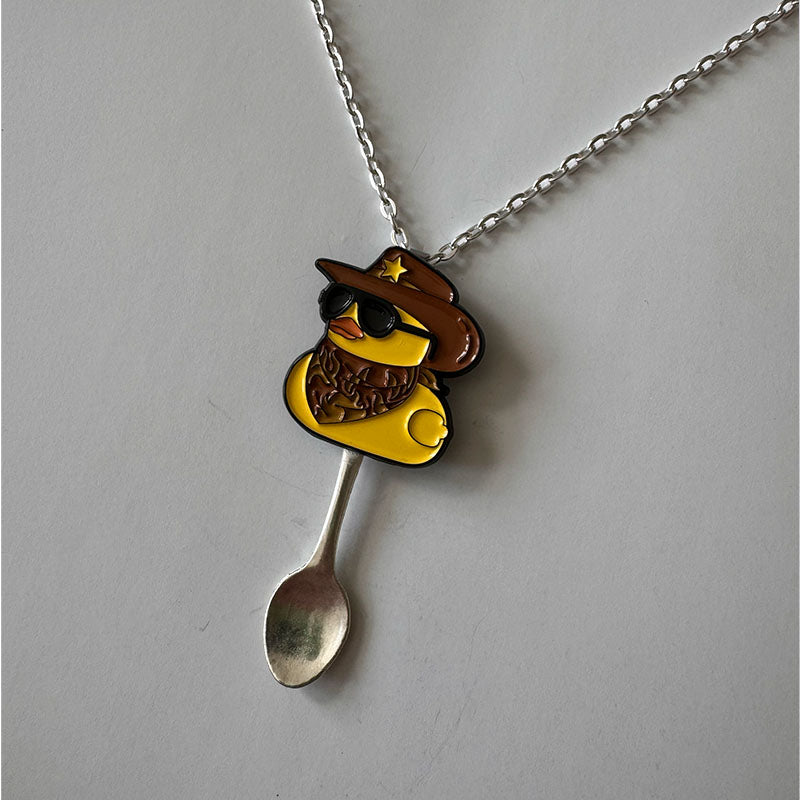 'Cowboy Duck' Spoon Necklace