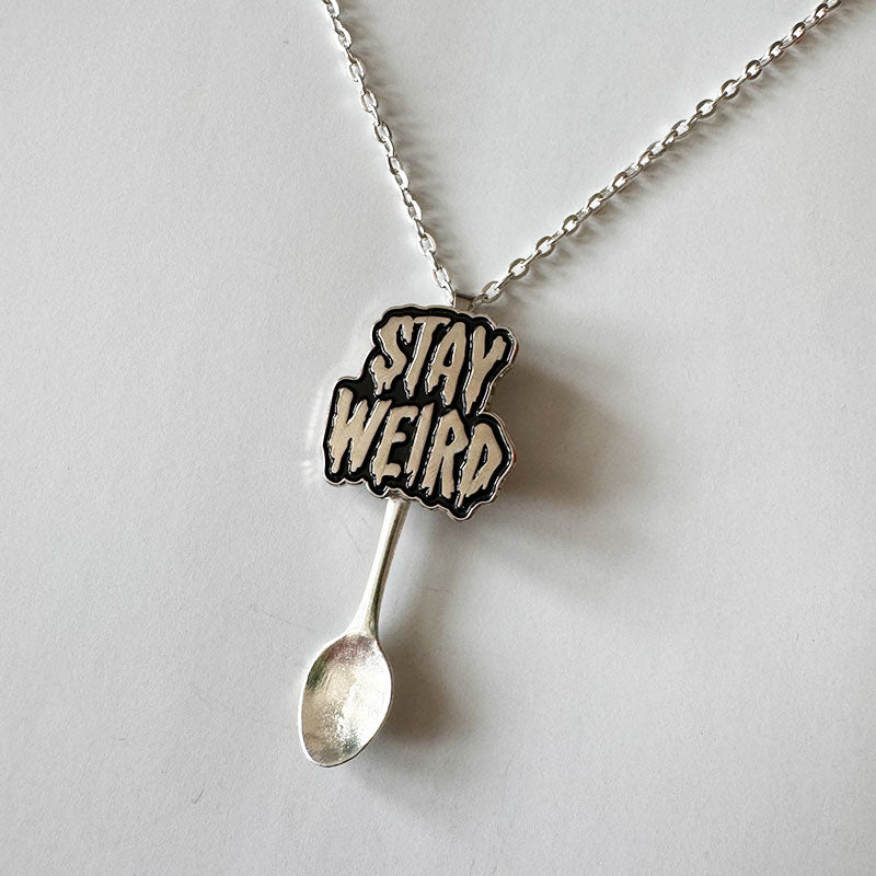 'Stay Weird' Spoon Neckalce