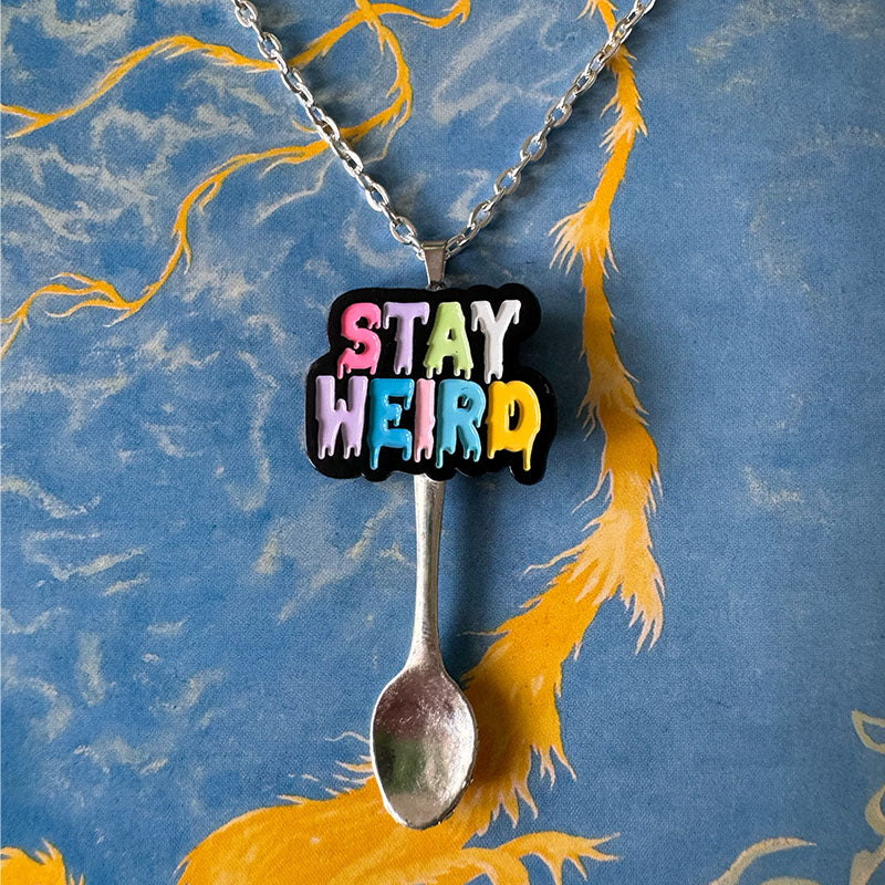 'Stay Weird' Multicolour Spoon Necklace