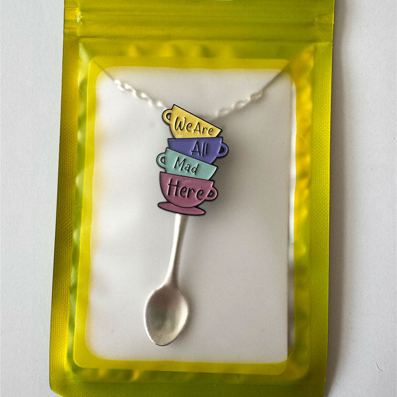 'We Are All Mad Here' Spoon Necklace
