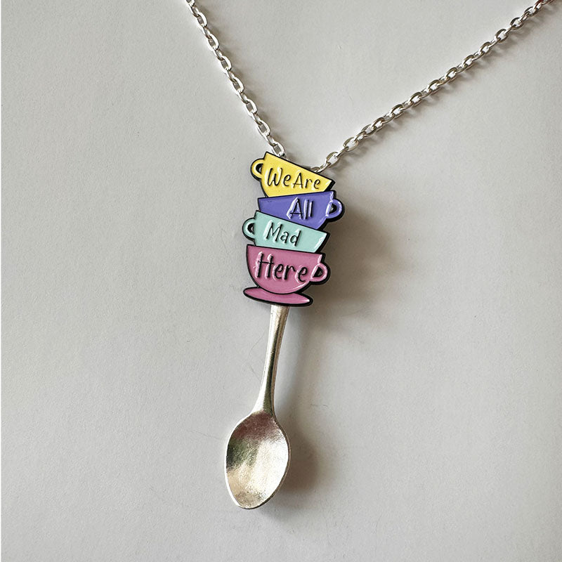 'We Are All Mad Here' Spoon Necklace