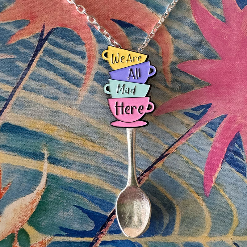 'We Are All Mad Here' Spoon Necklace